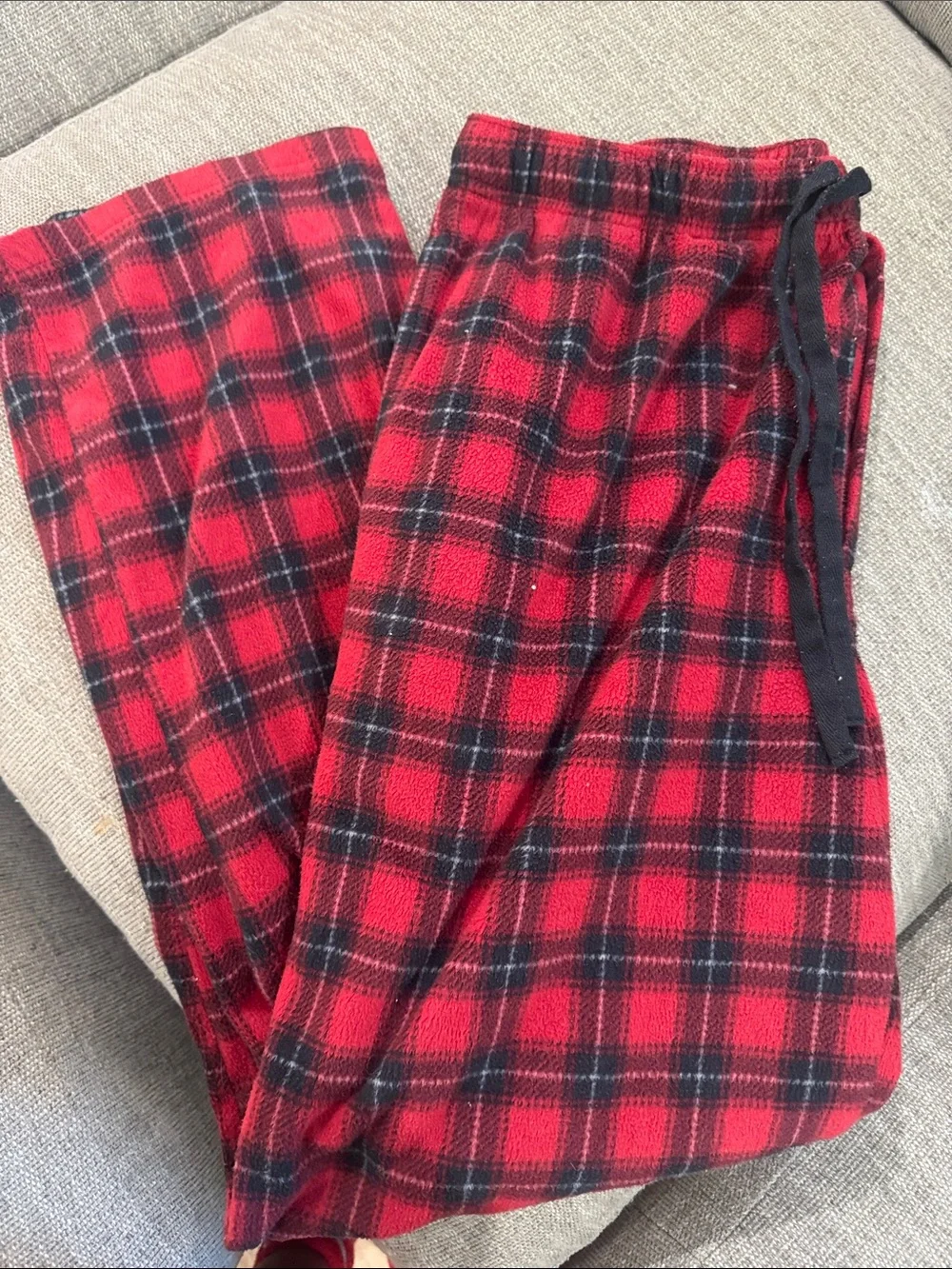 Red and Black Plaid Fleece Lounge Pants